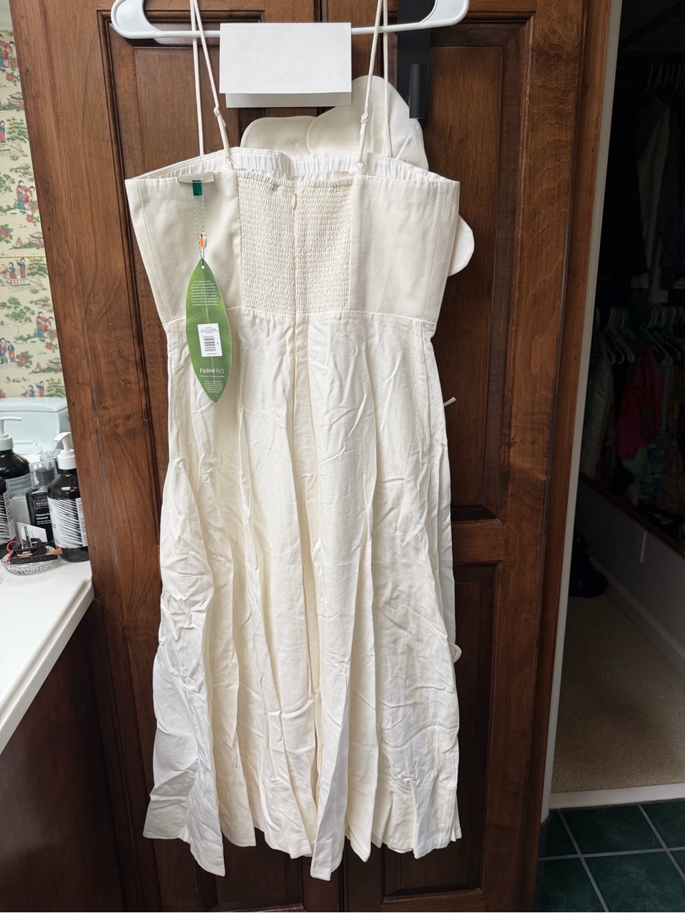 NWT Farm Rio Off-White Garden Sleeveless Midi Dress - Size Medium - Picture 5 of 5